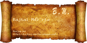 Bajtai Márta névjegykártya